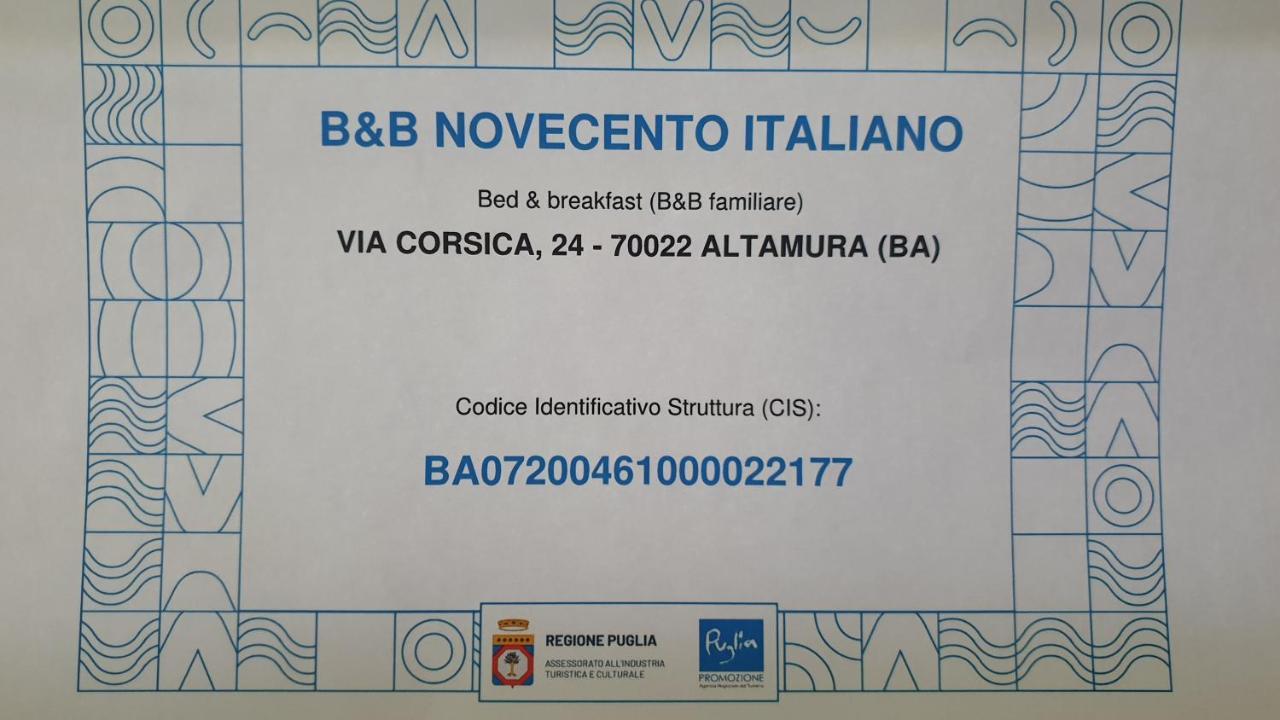 ألتامورا B&B Novecento Italiano المظهر الخارجي الصورة